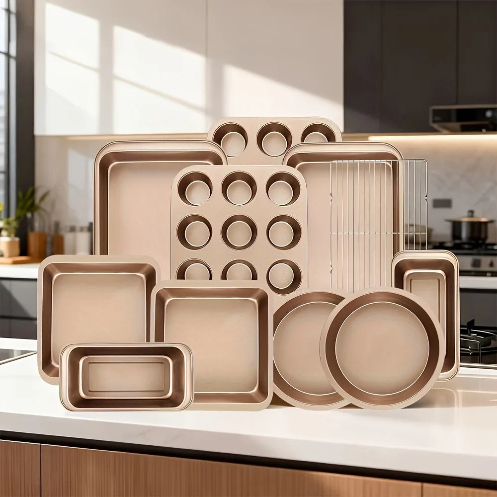 46 Piece Bakeware Set For Oven Dishes Including Pans And Sheets