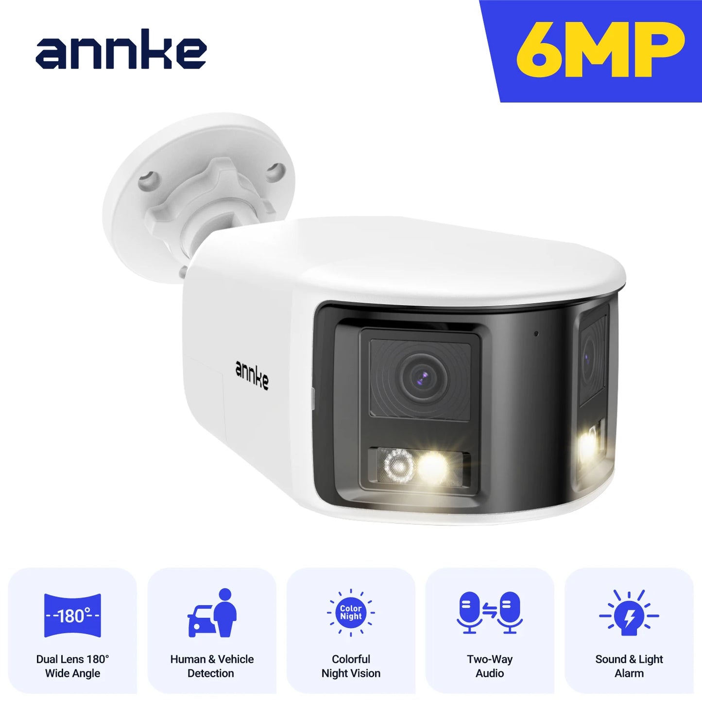 ANNKE Dual Lens 4K PoE Outdoor Security Camera Human Detection