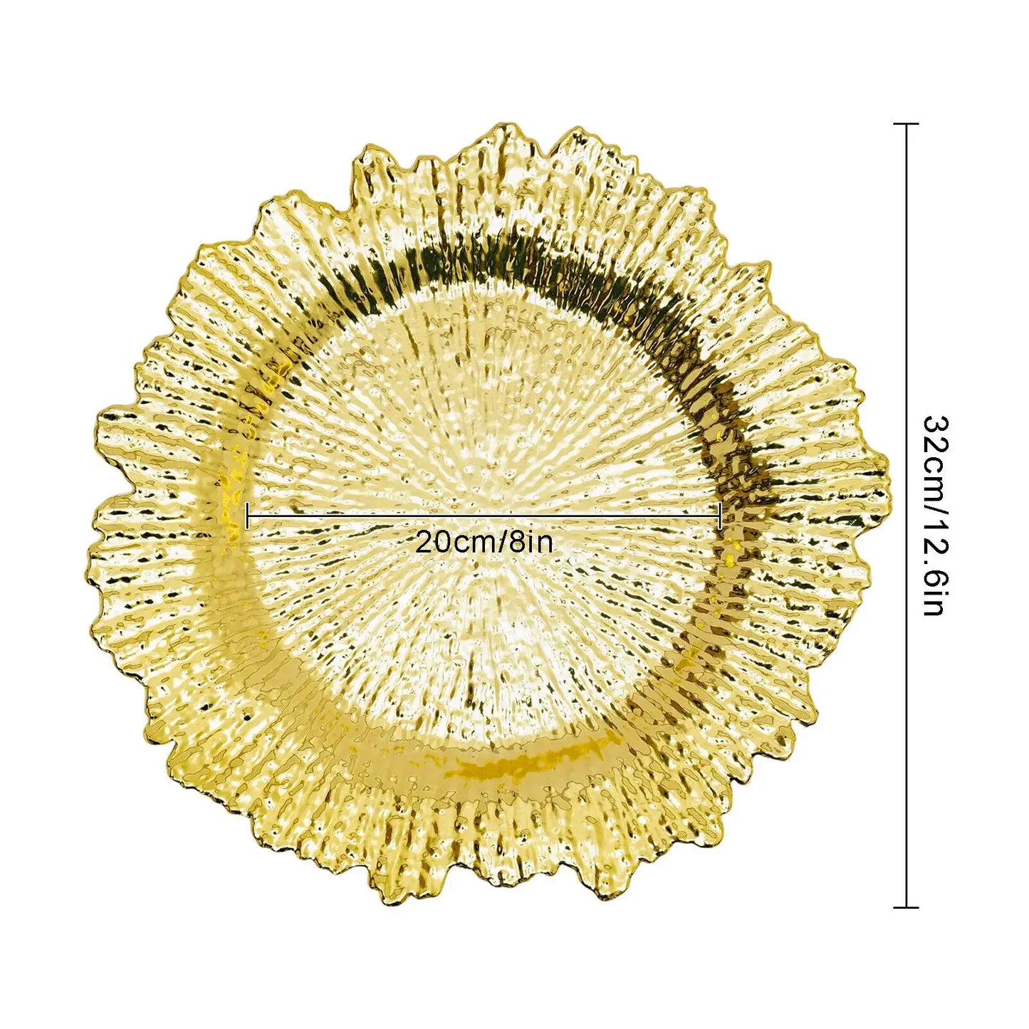 Bymaocar 24 Pack Round Plastic Charger Plates Coral Reef Texture Banquet