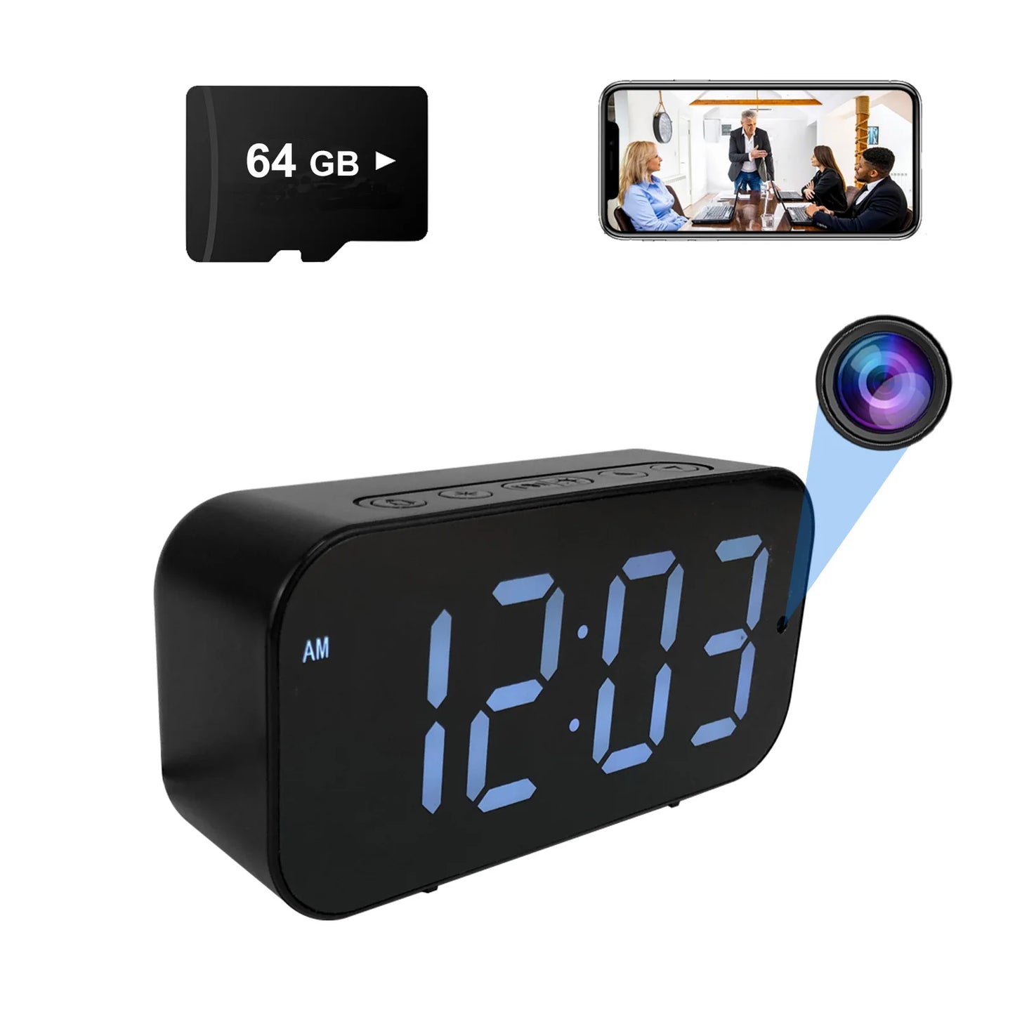 Ouvis WiFi Clock Camera 1080P HD Motion Detection Remote Viewing