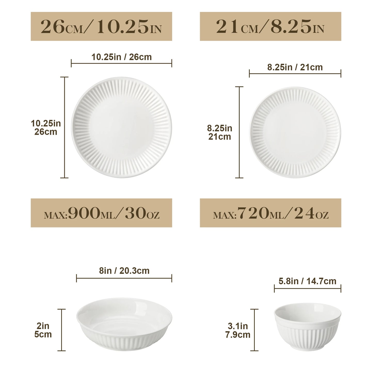 MALACASA Leila Ceramic Dinnerware Set Porcelain Tableware Collection