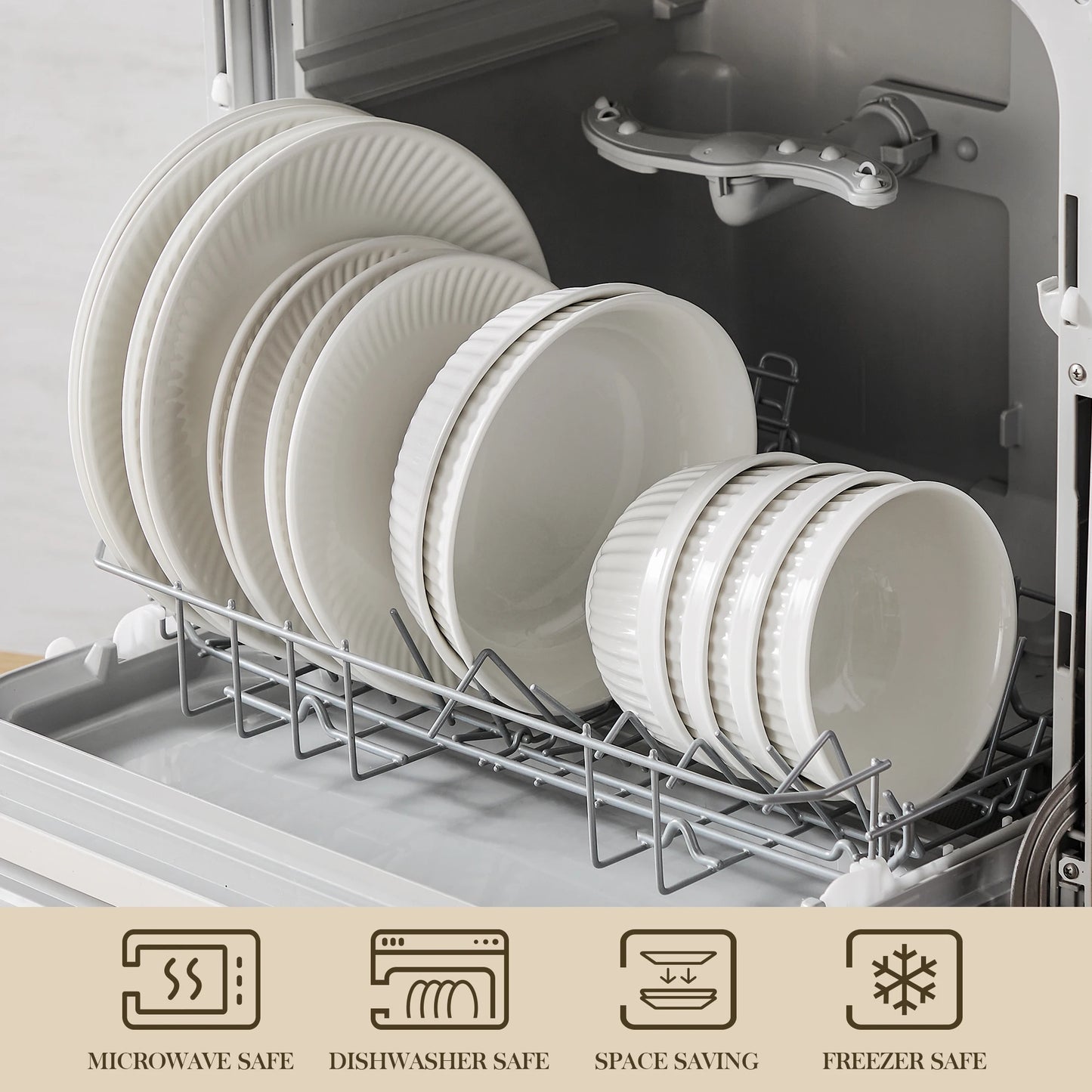 MALACASA Leila Ceramic Dinnerware Set Porcelain Tableware Collection