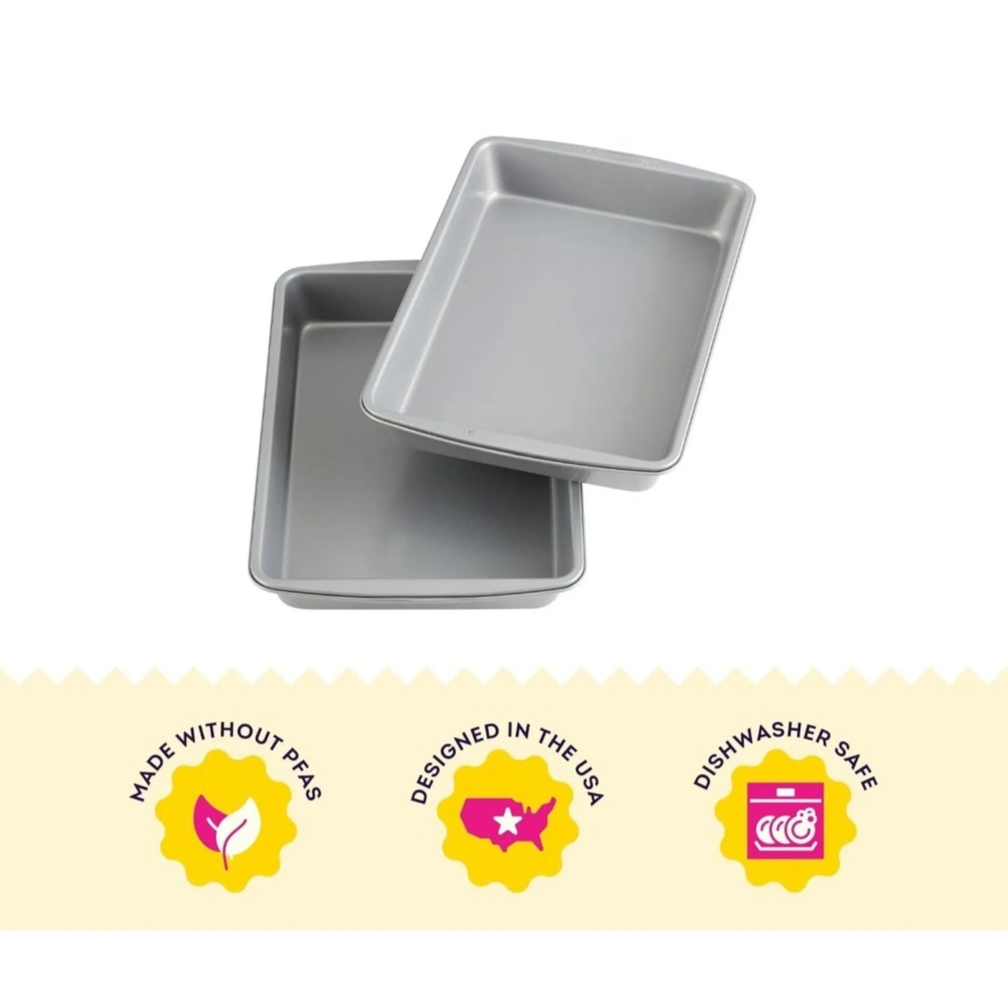 Two Pack Brownie Pans Stainless Steel Nonstick Bakeware