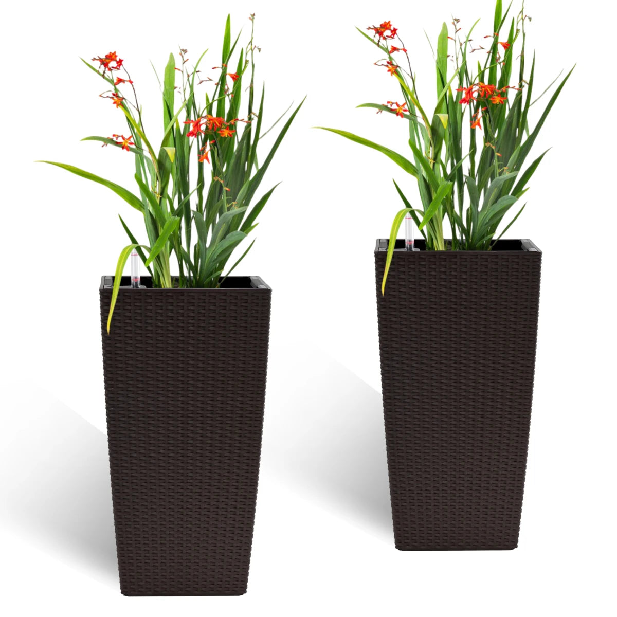 Self Watering Flower Pot Planter With Drain Holes And Tray