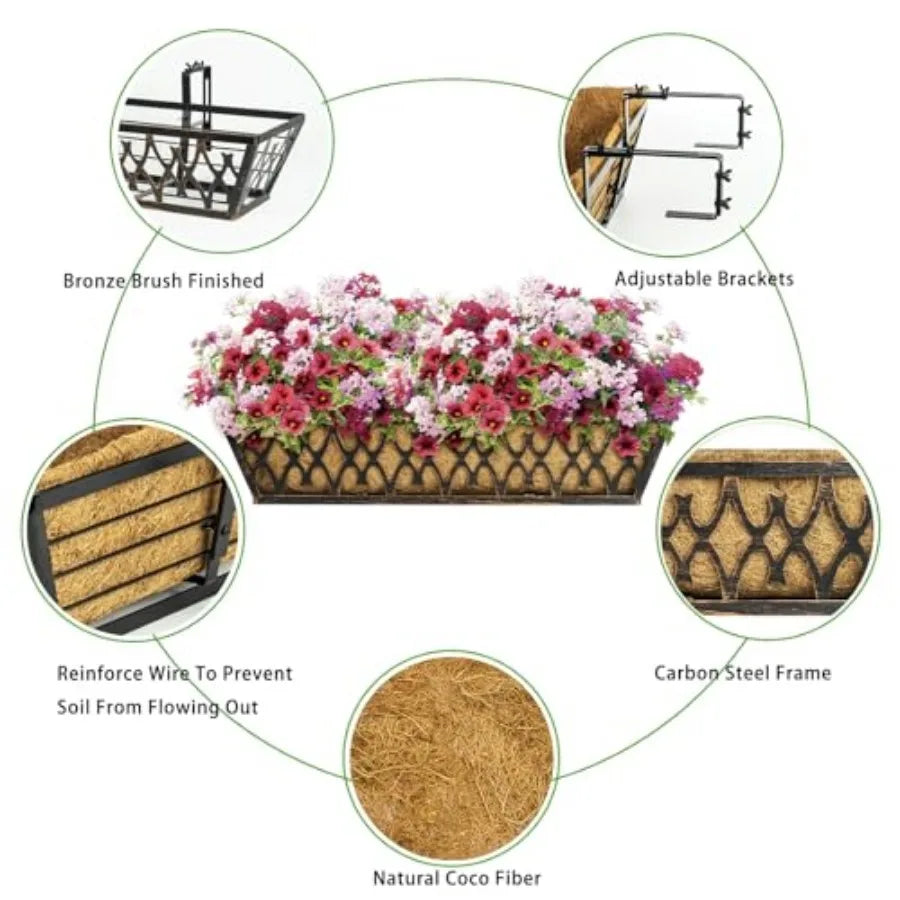 Window Boxes Planters Railing Planter With Adjustable Brackets