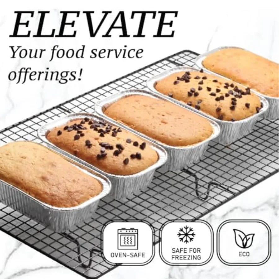 55 Pack Mini Foil Loaf Pans Disposable Aluminum Bakeware