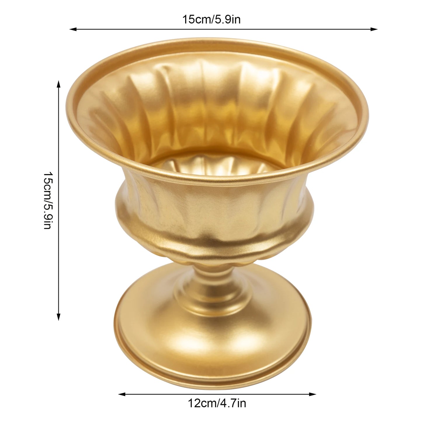 Gold Floral Vases Set Of 10 Trumpet Centerpieces For Weddings