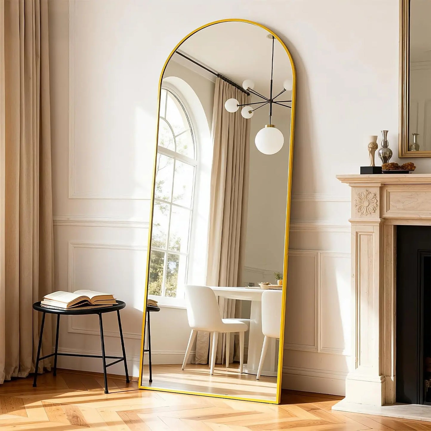 Modern Arched Full Length Wall Mirror By Gold Finish Brand