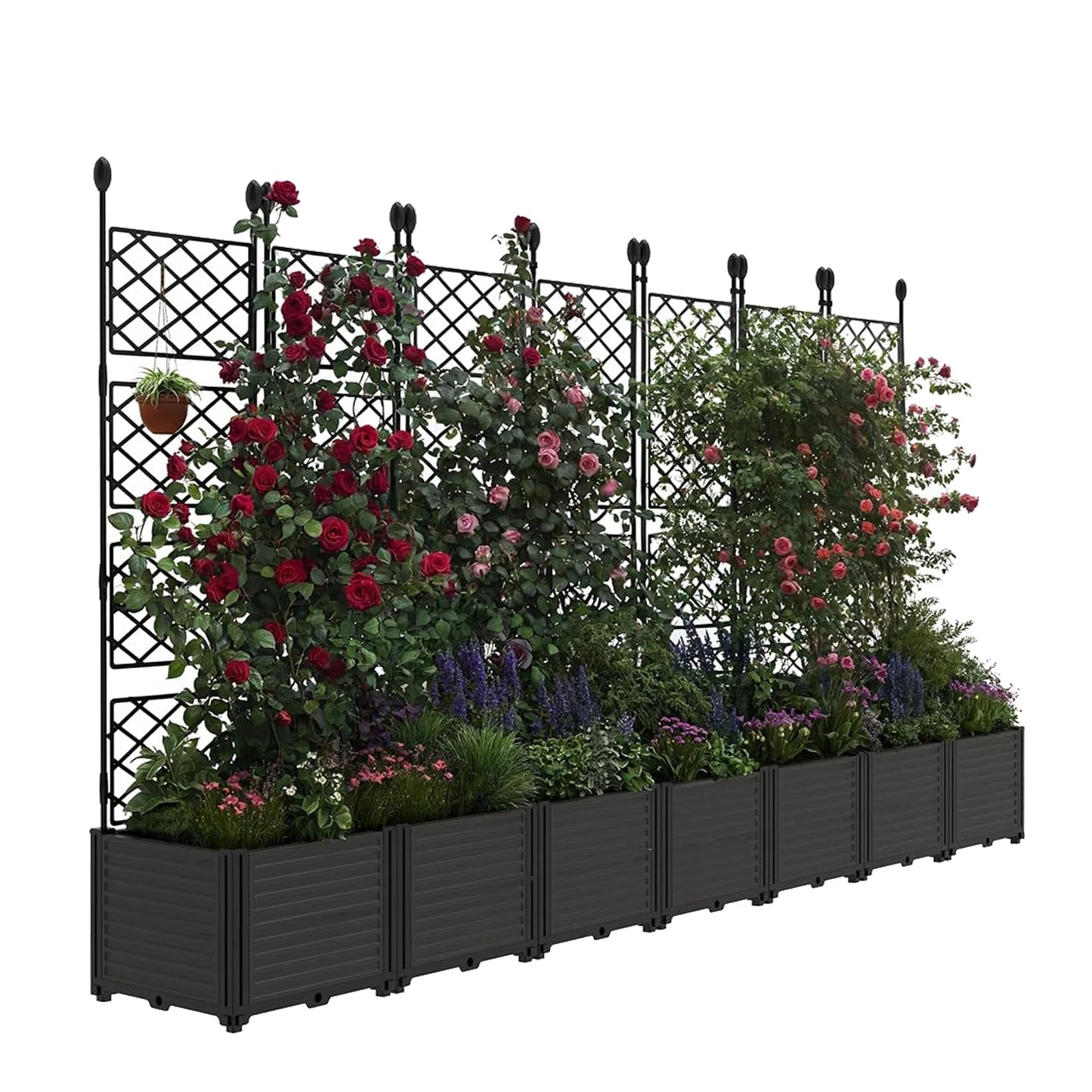Vertical Garden Planter Box With Trellis For Climbing Plants