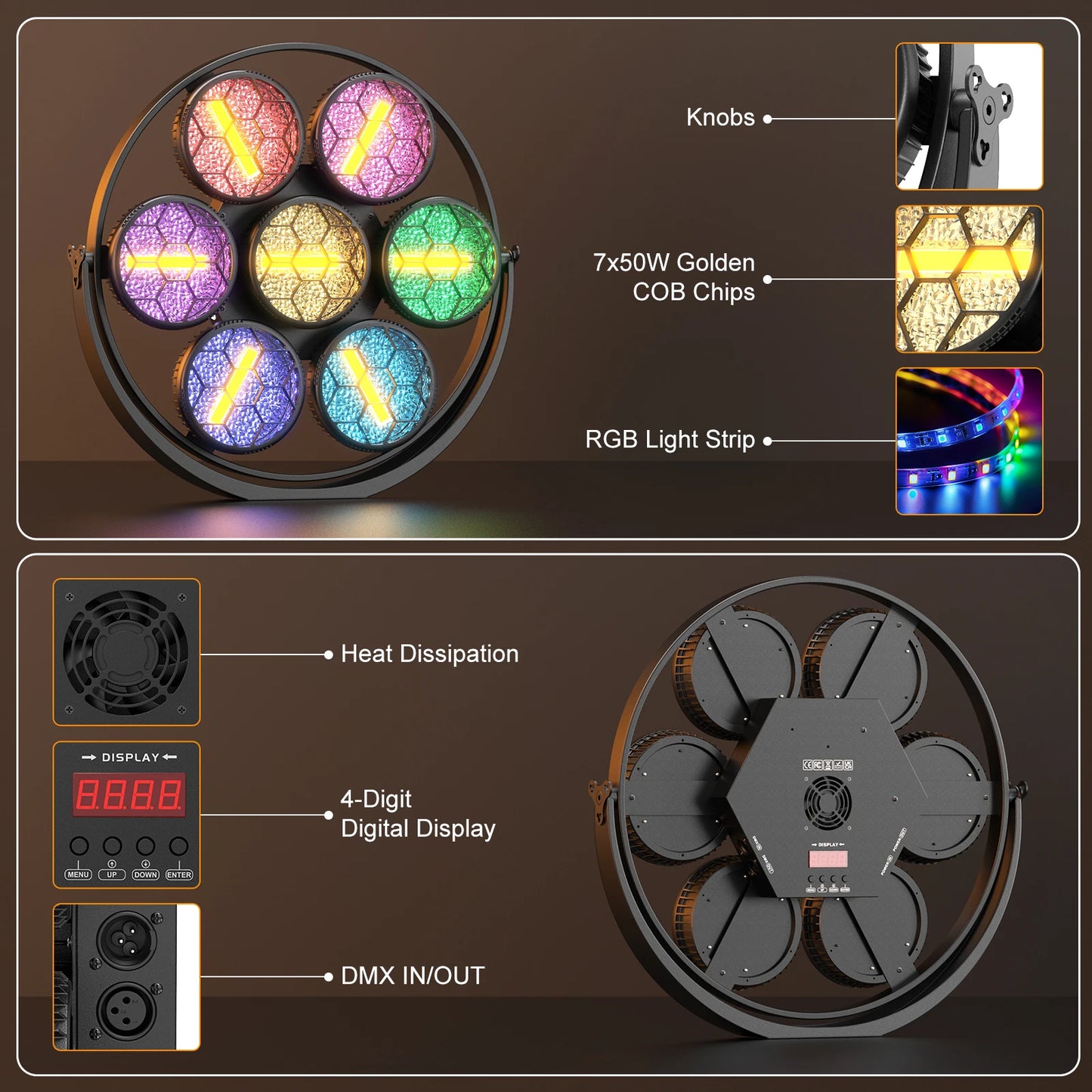 350W COB LED Retro Linear Stage Lighting Projector For Parties