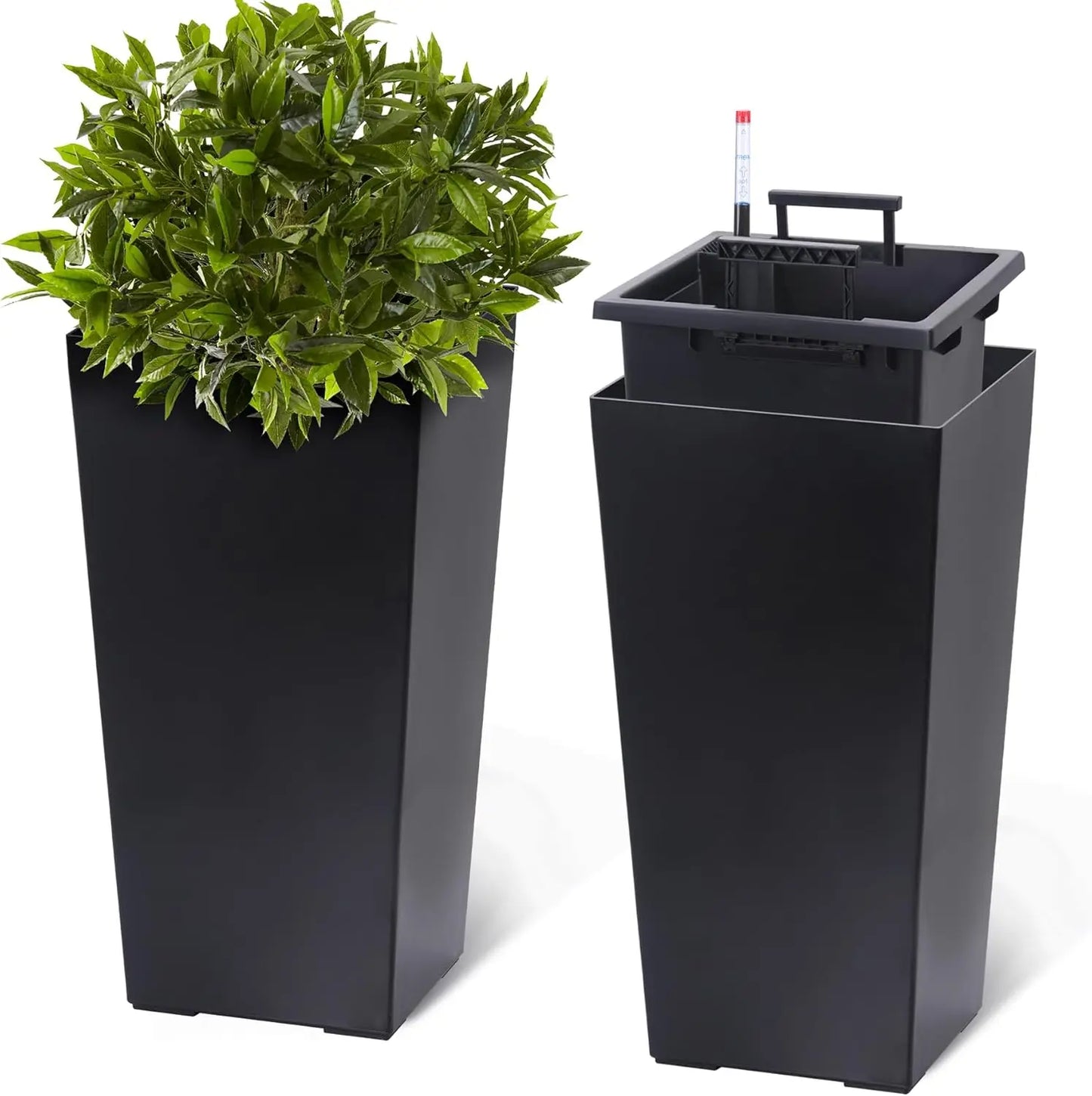 HobbyLane Self-Absorbing Plastic Planter Indoor and Outdoor with Shelf Insert