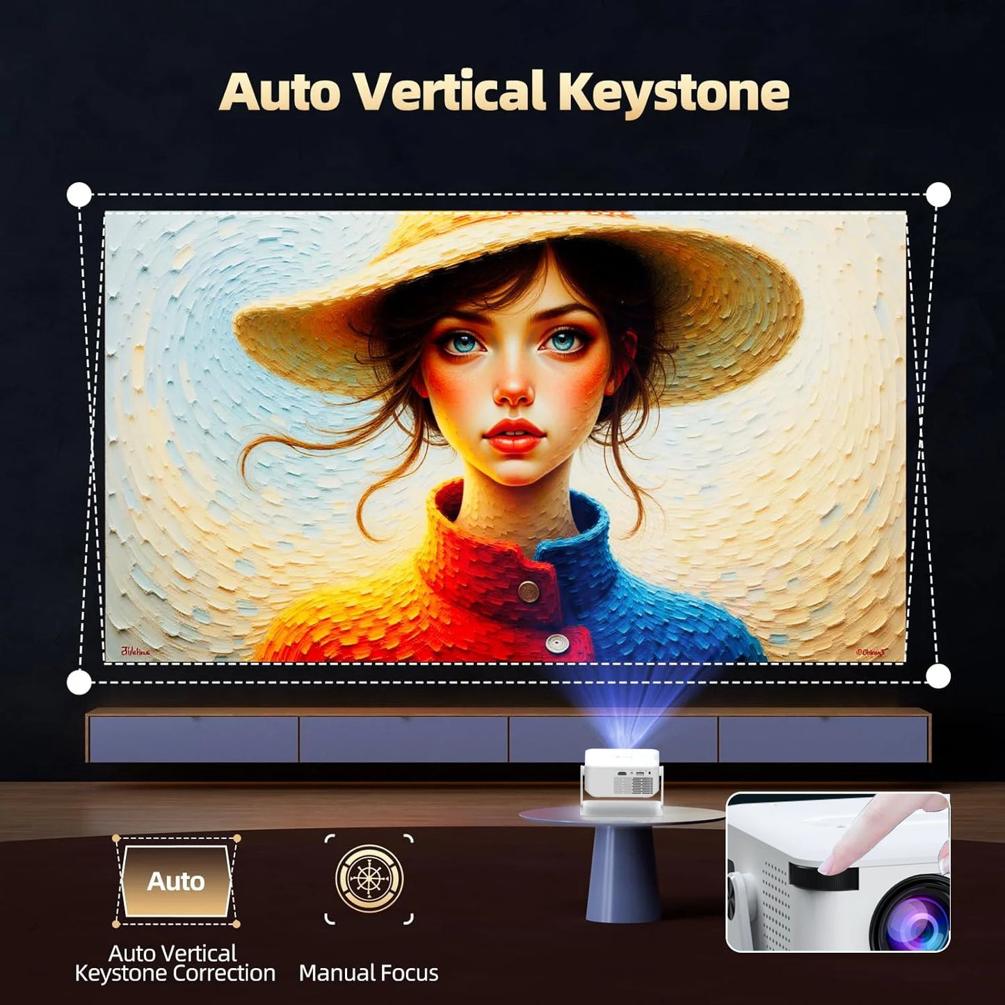 Xnano Android Smart Projector With HDMI USB Wireless Home Cinema
