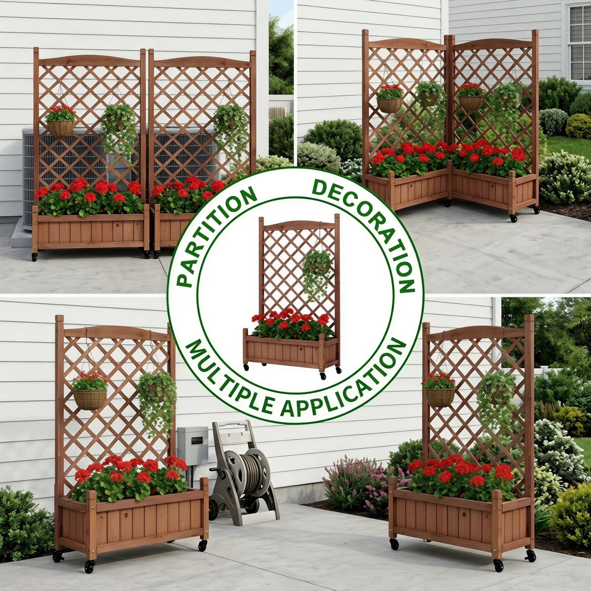 Raised Garden Bed With Trellis 2 Pack Outdoor Planter Boxes