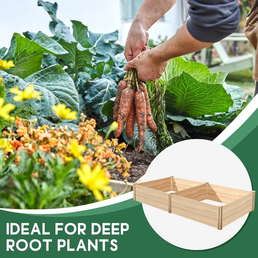 Durable Fir Wood Raised Garden Bed For Outdoor Gardening