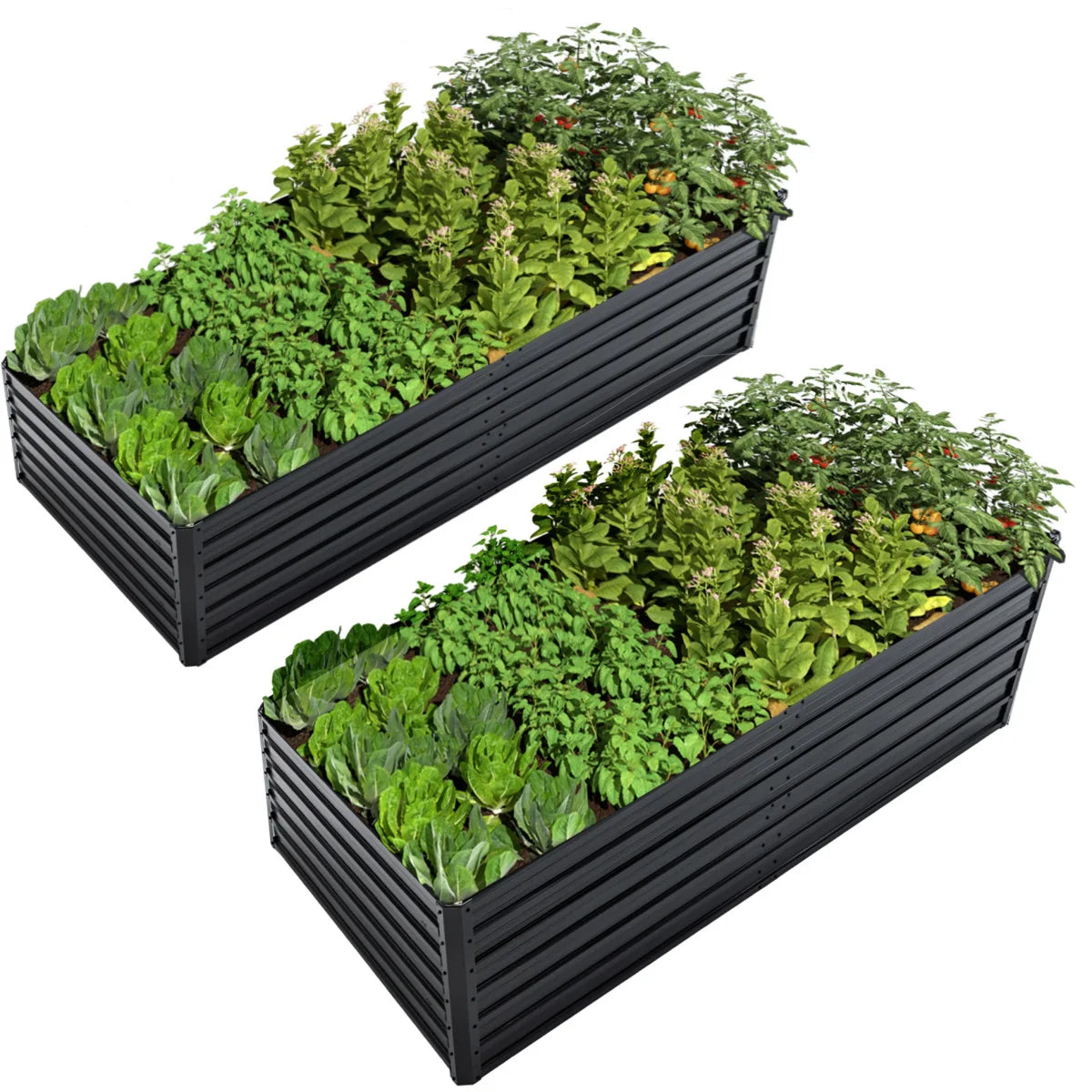 Raised Garden Bed Kit With Galvanized Rustproof Steel Easy Assembly