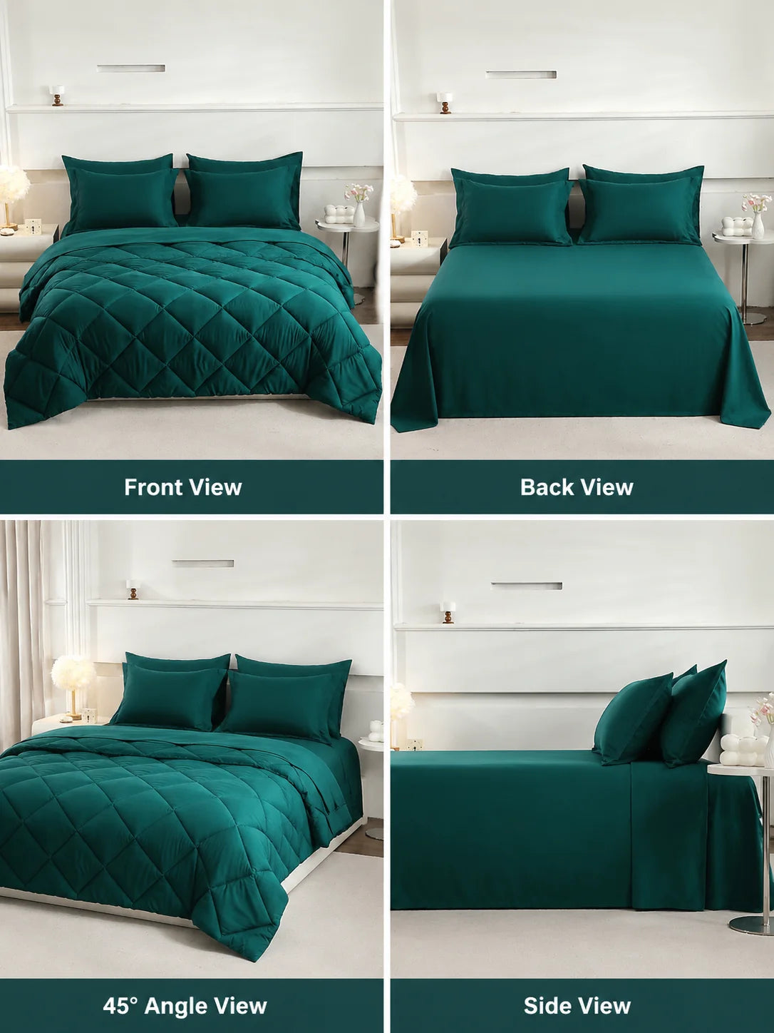 EasYum 5 Piece Brushed Polyester Bedding Set With Pillowcases
