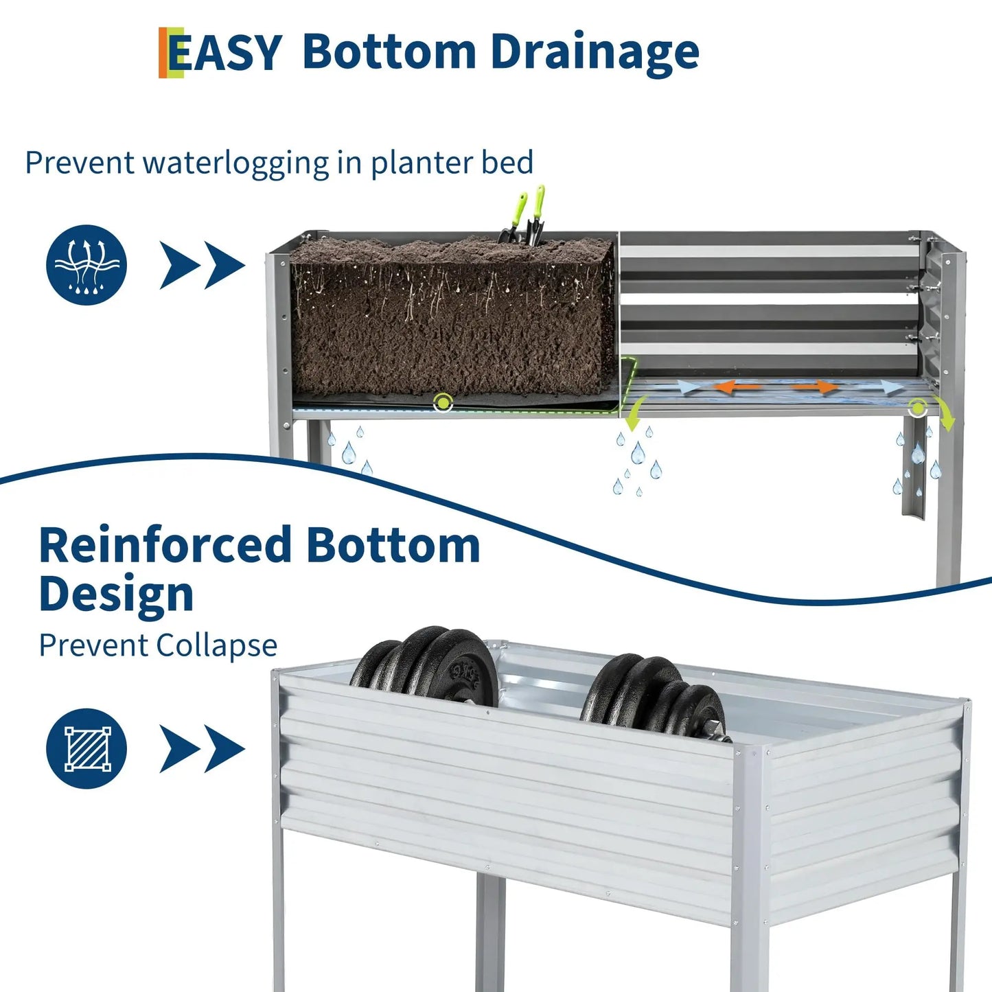 HiMISS Galvanized Raised Garden Bed With Cover And Legs For Vegetables And Herbs
