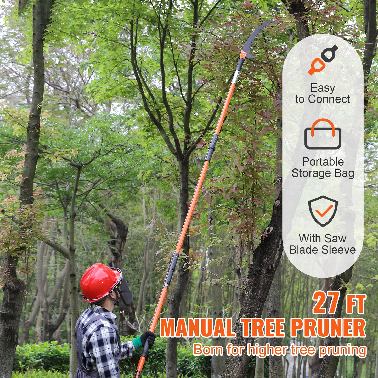 SucceBuy Telescopic Pole Saw Pruner With Sharp Steel Blade