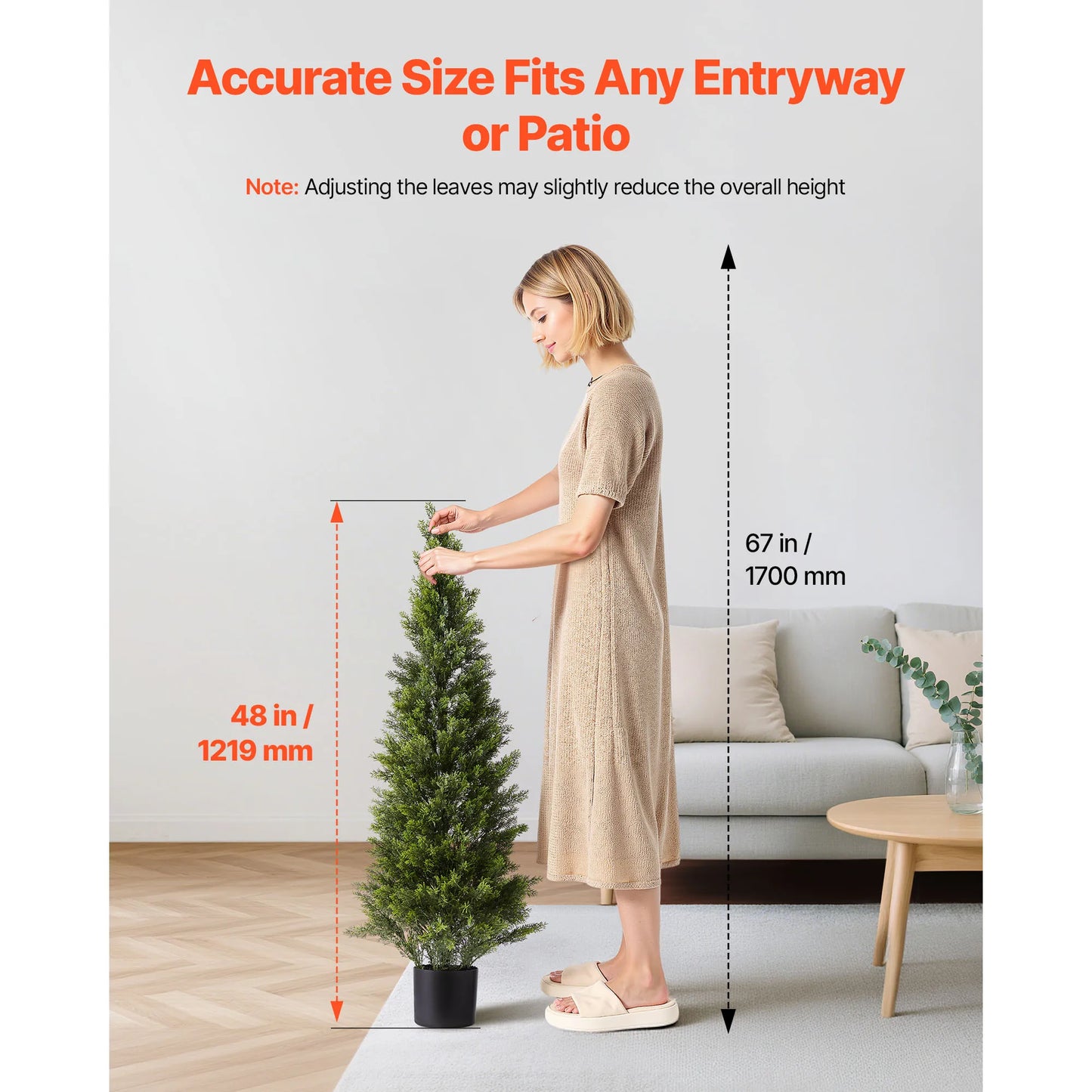 SucceBuy Artificial Topiary Cedar Trees Set For Home Decor