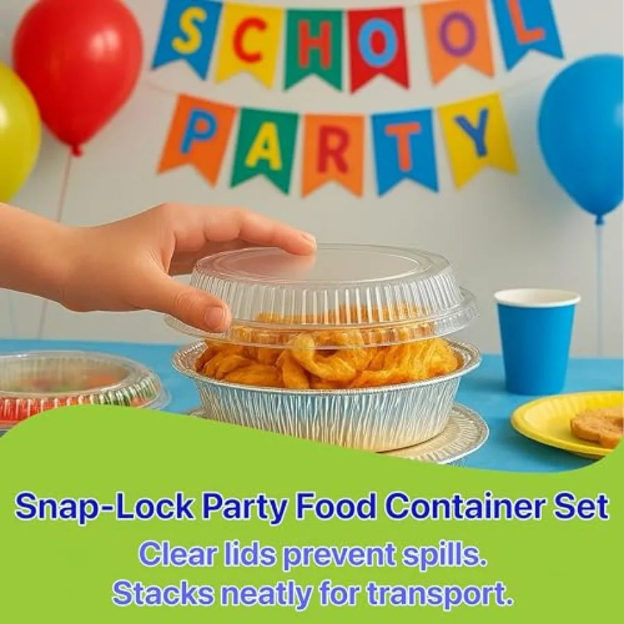 Aluminum Foil Pans With Clear Dome Lids Recyclable Containers