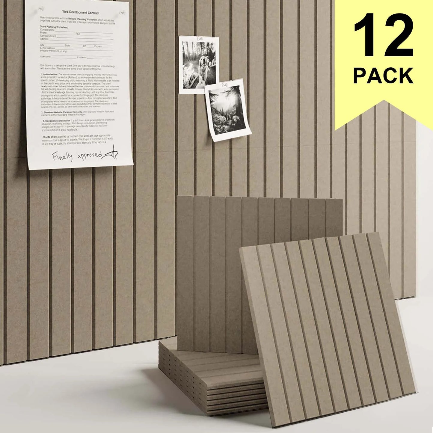 Six To Twelve Pack Felt Wall Tiles For Bulletin Board