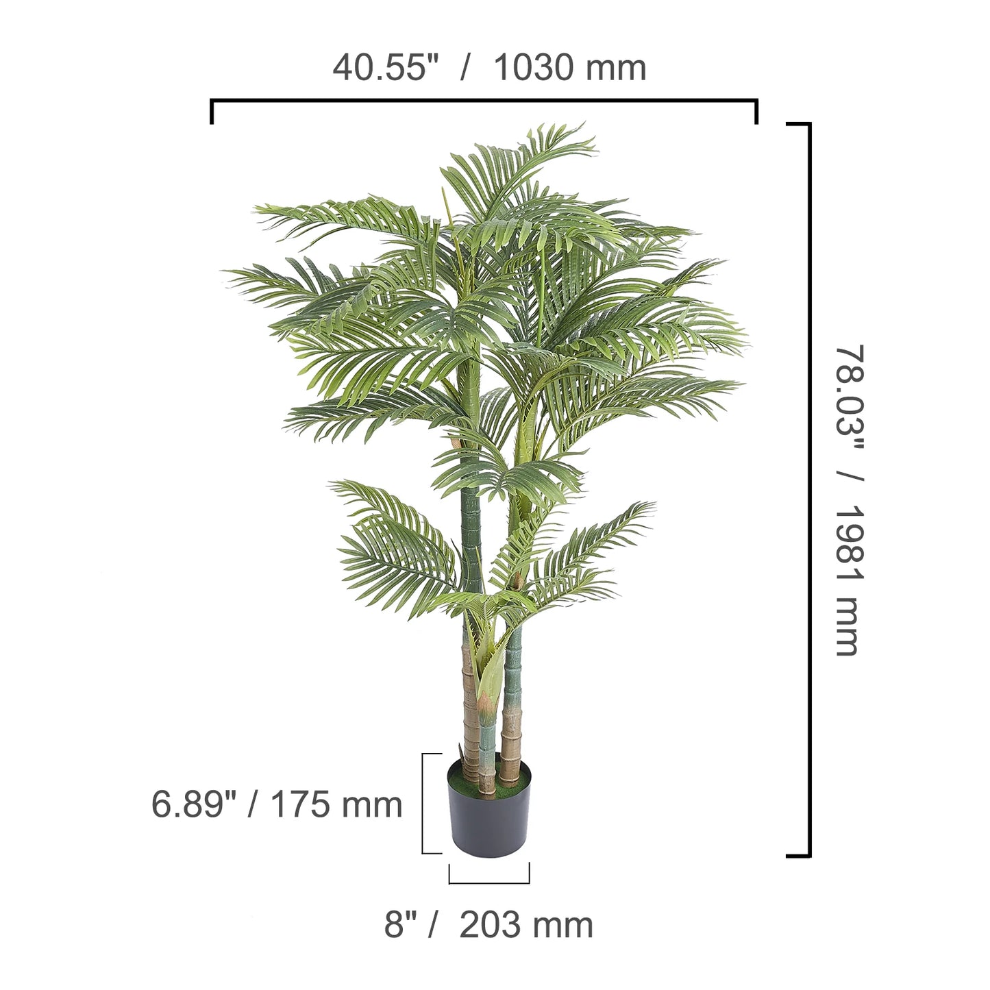 SucceBuy Artificial Palm Tree Faux Plant With Anti Tip Support