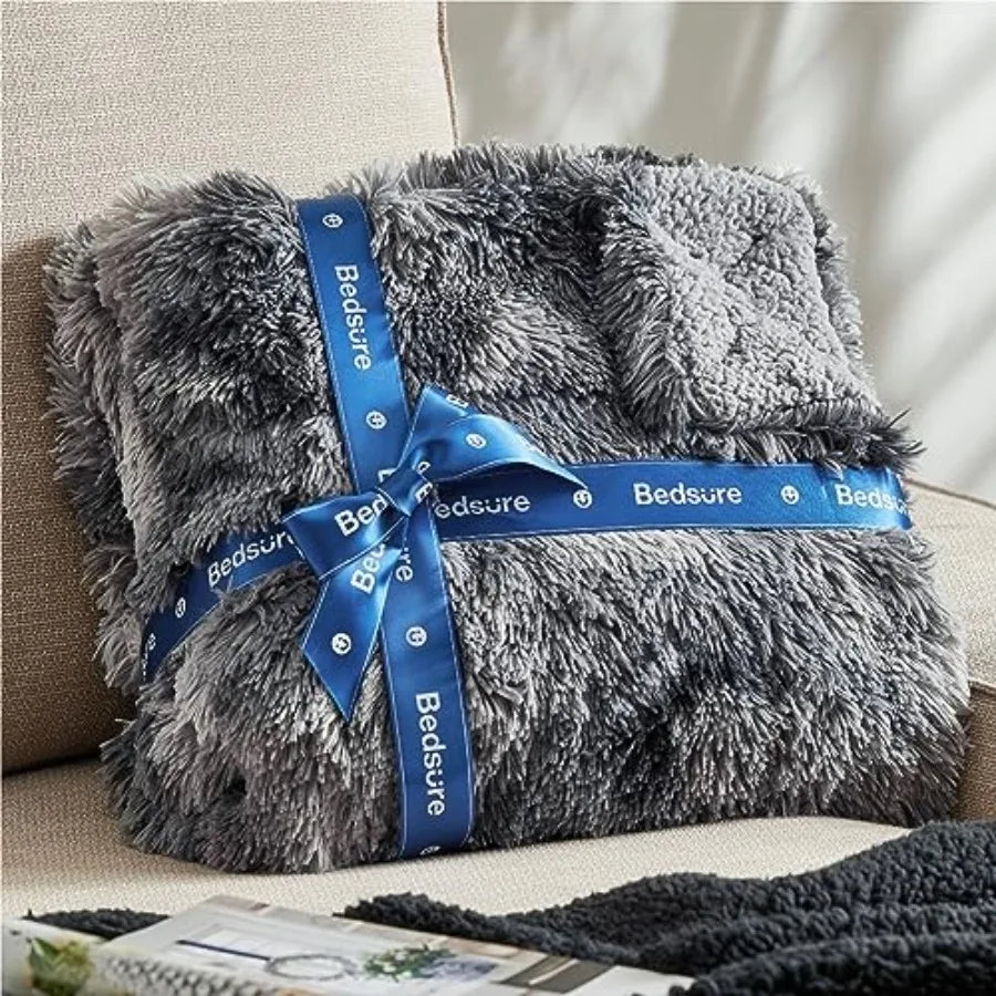 GentleSoft Fluffy Faux Fur Throw Blanket