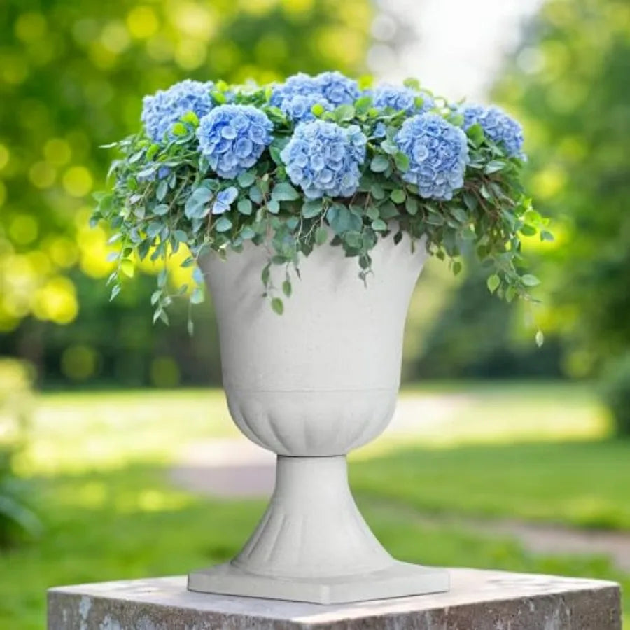 Outdoor Plastic Urn Planters Set of 2 Porch and Patio