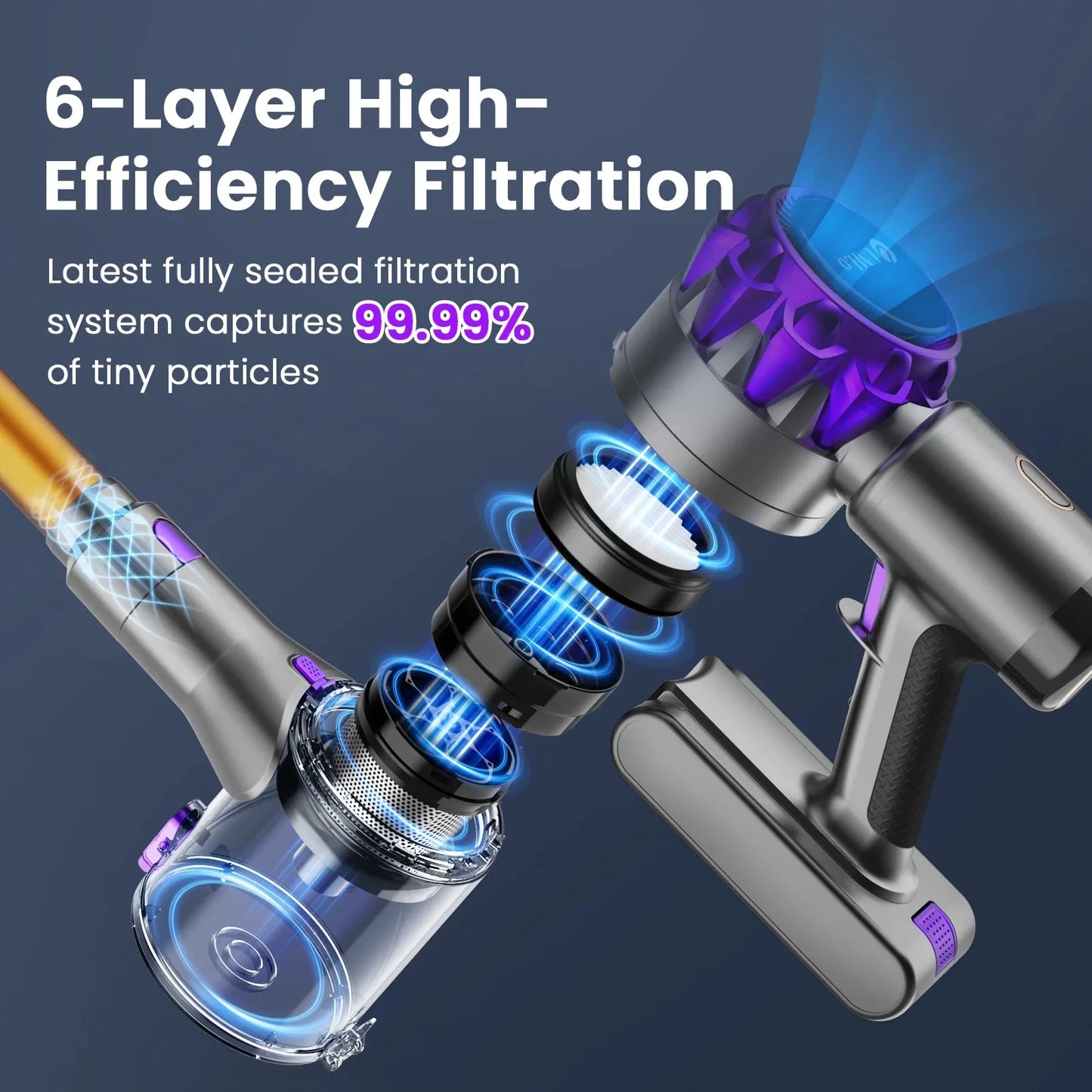 INSE S3P Cordless Vacuum Cleaner 45KPa Powerful 55 Min Runtime