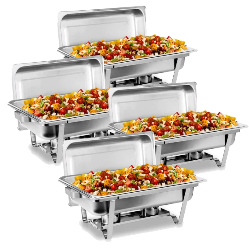 Stainless Steel Chafing Dish Buffet Set 8 Qt With Lids