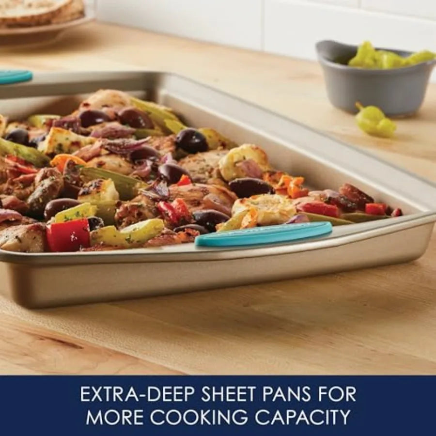 Bakeware Set With Nonstick Bread Pans And Cookie Sheets