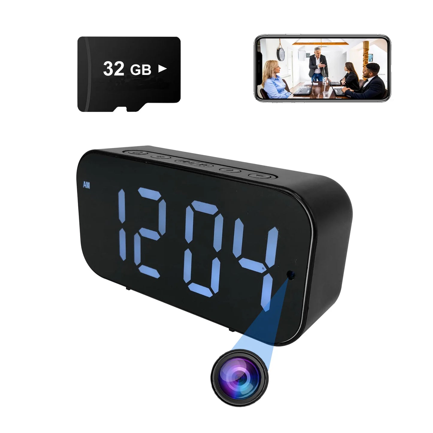 Ouvis WiFi Clock Camera 1080P HD Motion Detection Remote Viewing