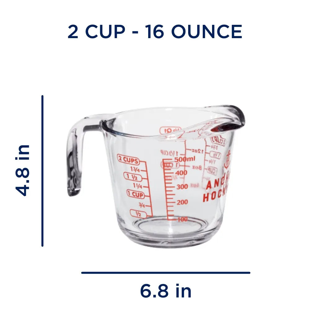 Glass Measuring Cup With Spout And Handle For Liquids