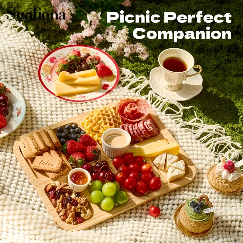 Vancasso Bamboo Cheese Tray With Transparent Acrylic Lid