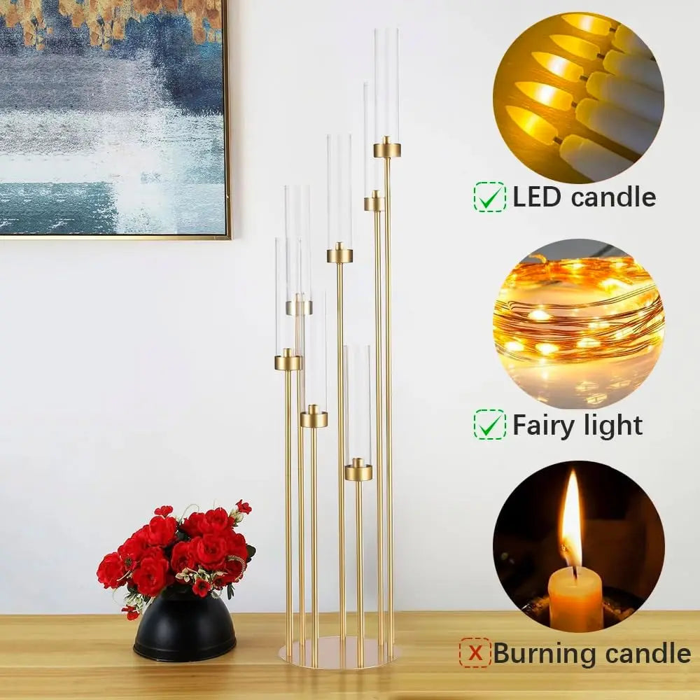 7 Arm Floor Candelabra Centerpieces For Wedding And Dinner Parties