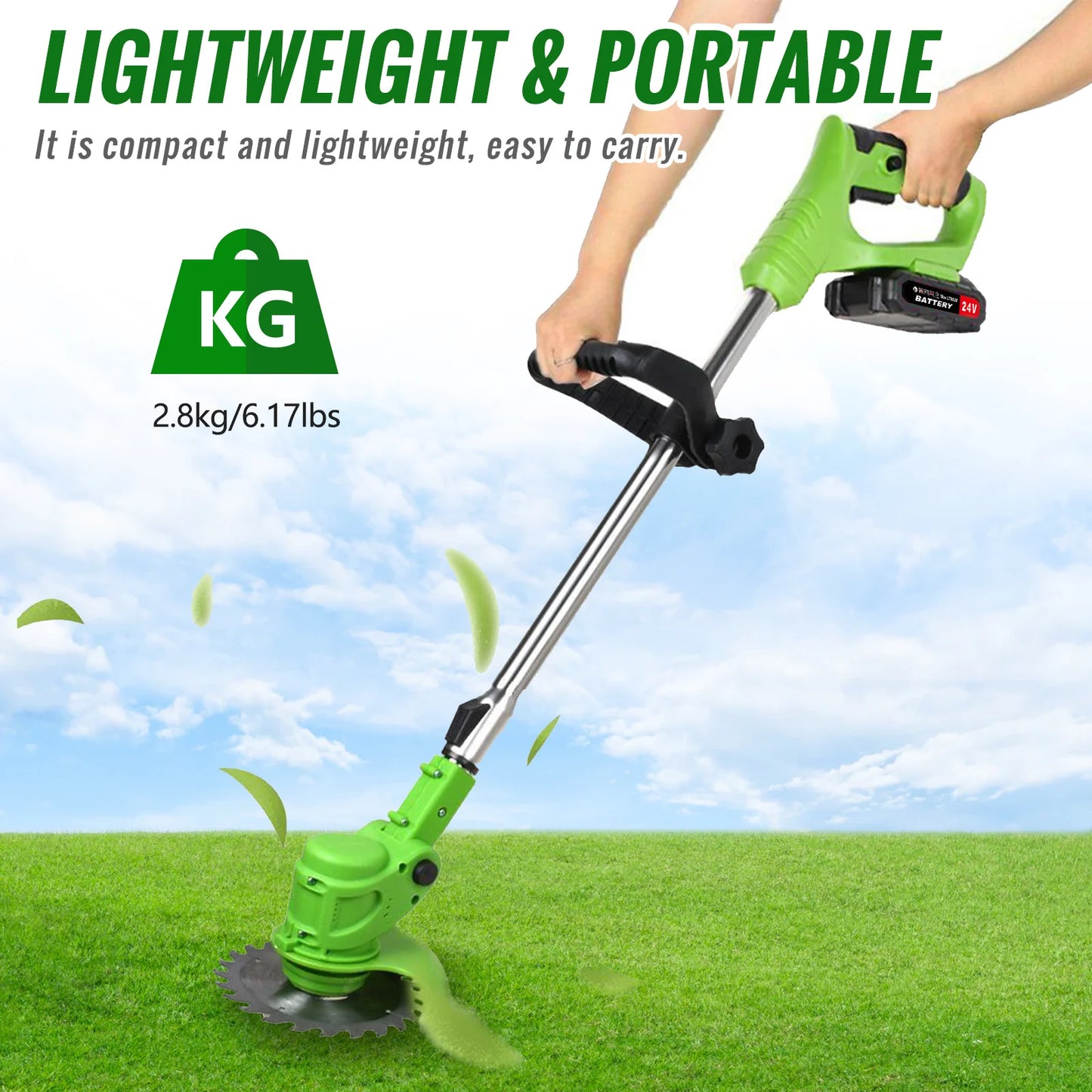 Electric Cordless Weed Trimmer 2 In 1 For Yard Garden