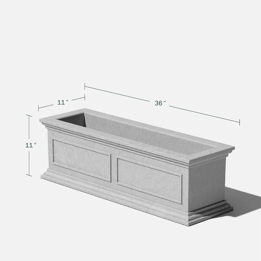 Rectangular Window Box Planter For Outdoor Windowsill Weatherproof