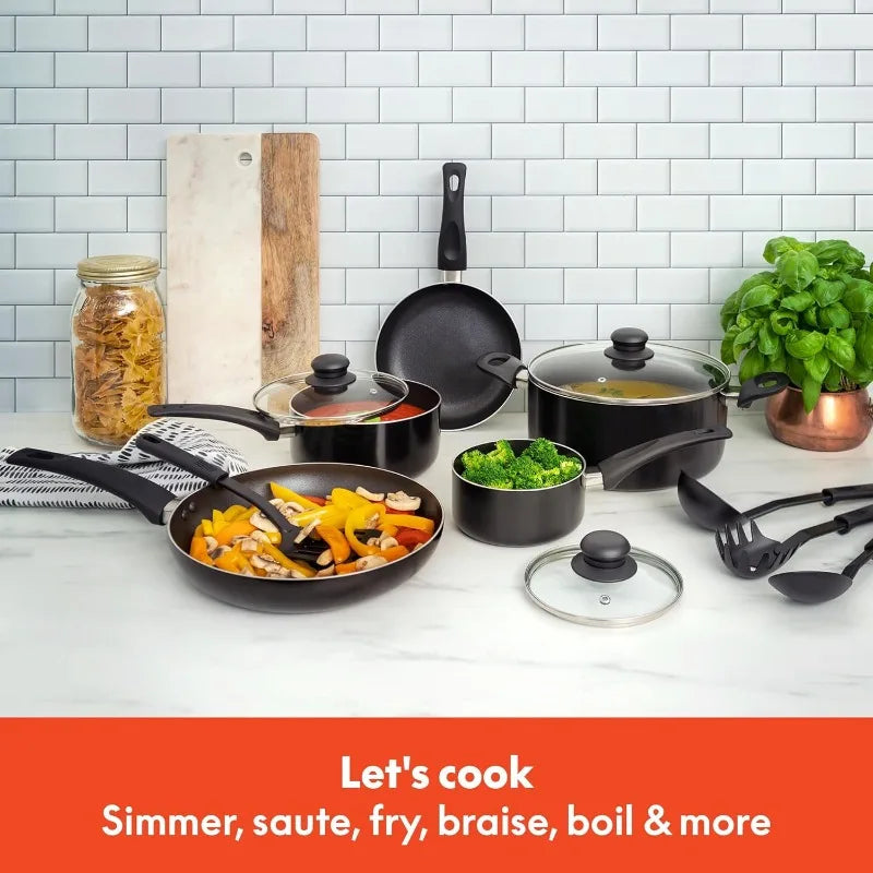 Bella Nonstick Aluminum Cookware Set PFOA Free Scratch Resistant