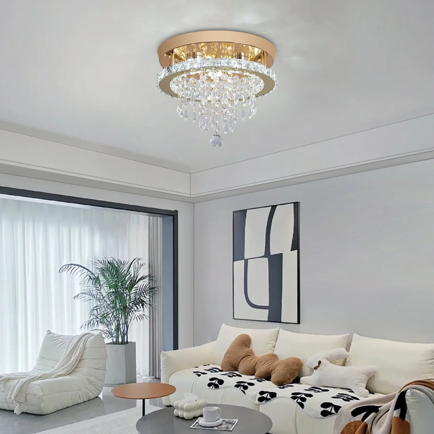 GreeLustr Luxury Crystal Chandelier Modern Gold Led Ceiling Light