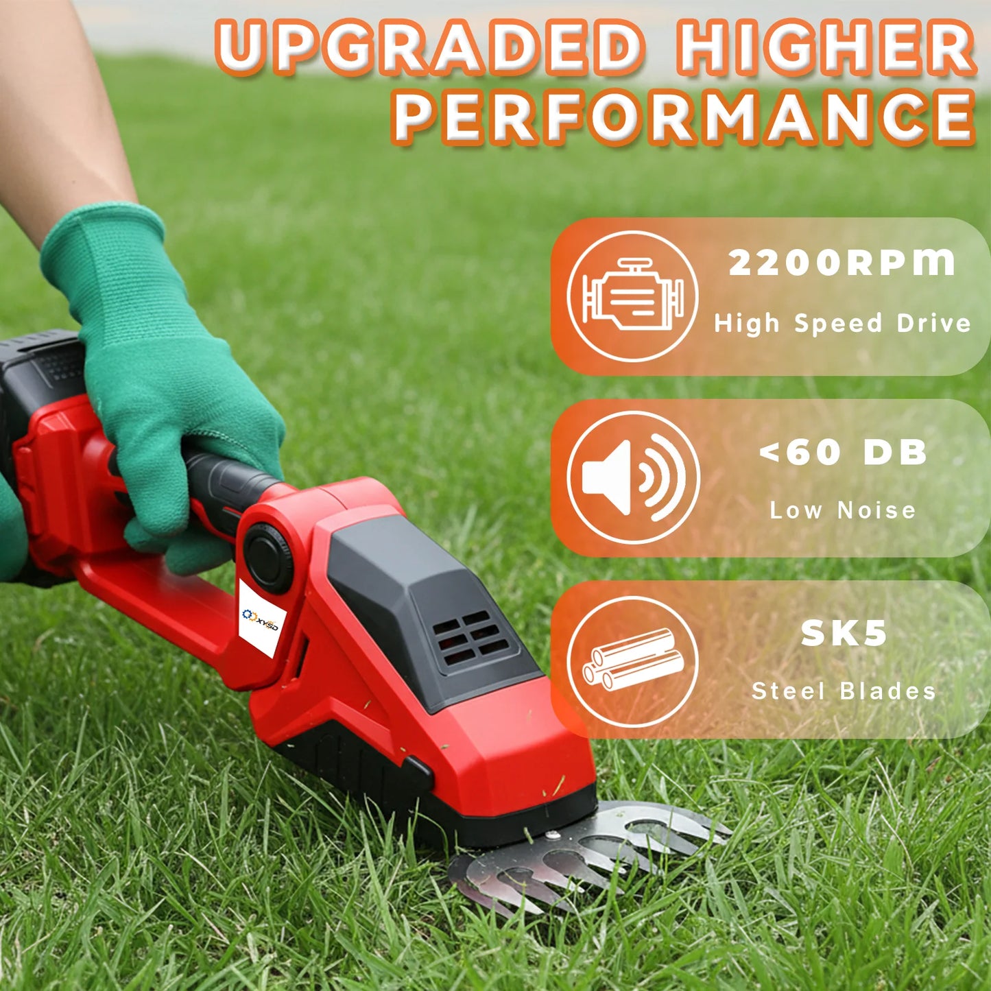 XYSD 2-In-1 Cordless Hedge Trimmer And Grass Shear