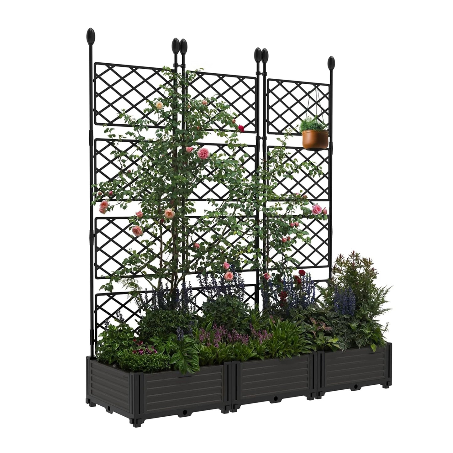 HiMISS Planter Box With Trellis For Climbing Plants And Vines