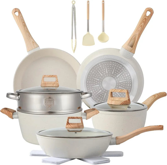 Nonstick 16 Piece Pots And Pans Set For Home Cooking