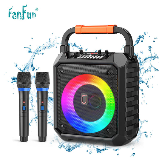 FanFun T17T Wireless Bluetooth Karaoke Speaker System With 2 Microphones