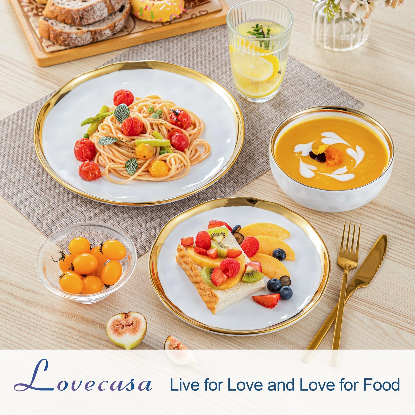 MALACASA Ceramic Porcelain Dinnerware Set For Everyday Use