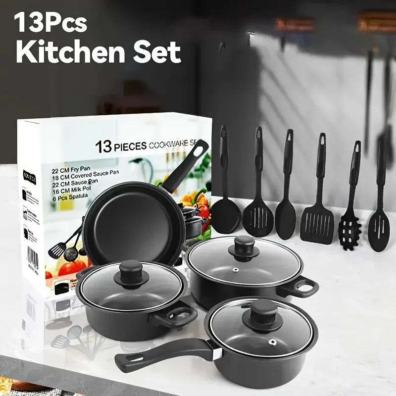 AEHOME 13 Piece Nonstick Cookware Set Induction Compatible Kitchen