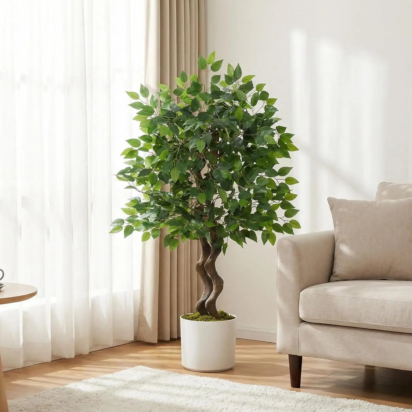 HiMISS Artificial Ficus Tree Faux Floor Plant For Indoor Decor