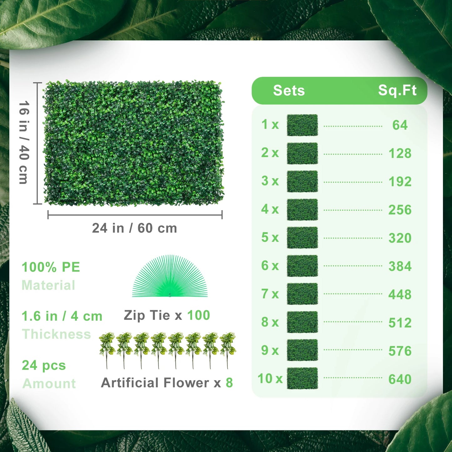 SucceBuy Boxwood Hedge Wall Panels Artificial Backdrop