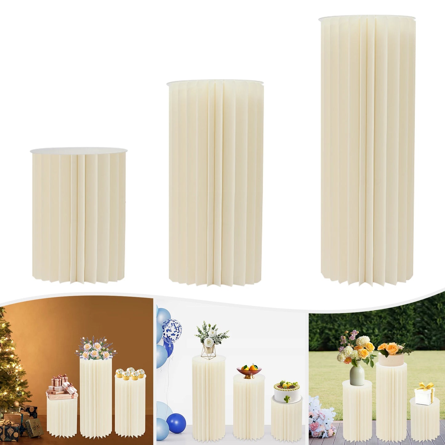 Foldable Cardboard Centerpiece Display Stand For Weddings And Parties