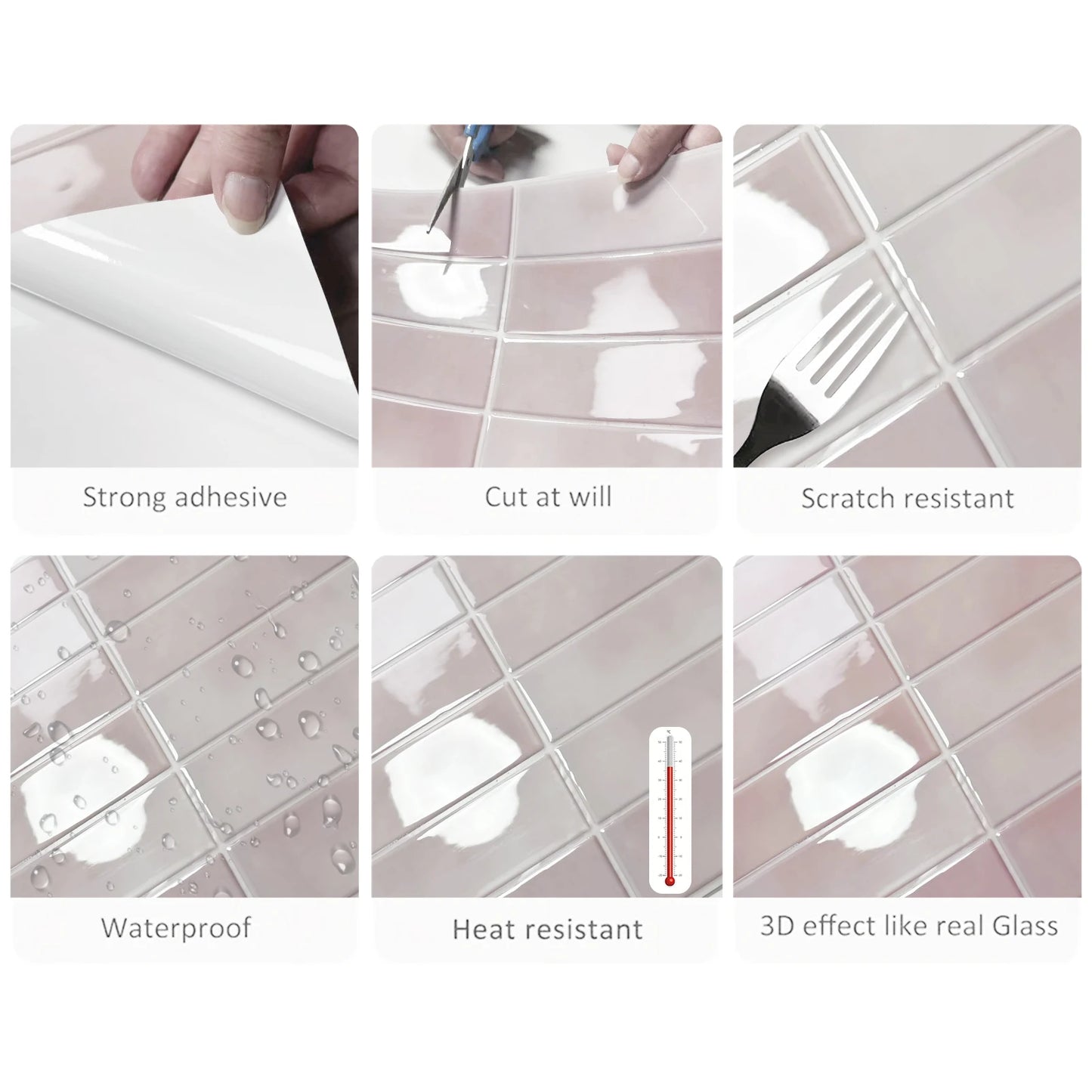 Waterproof Peel And Stick Subway Wall Tile Sticker