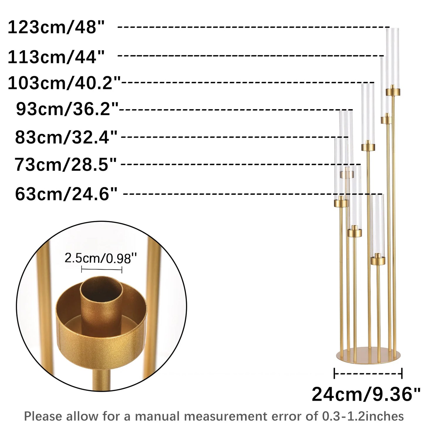 Vincigant 4 Pack Seven Arm Floor Candelabra Centerpieces For Weddings